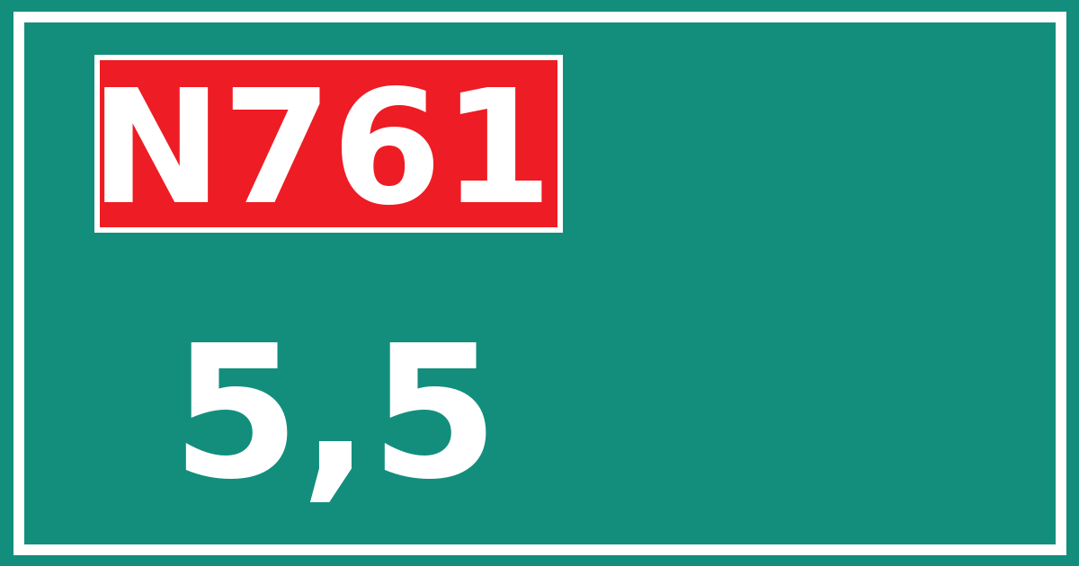 Hectometerbord N761 5,5