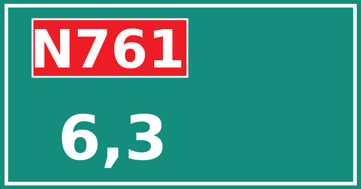 Hectometerbord N761 6,3