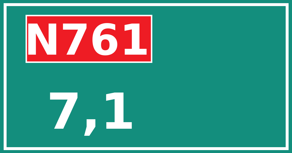 Hectometerbord N761 7,1