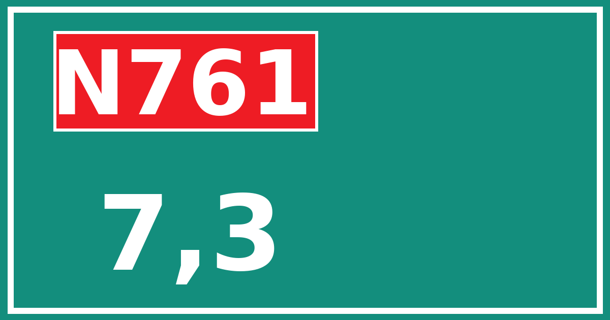 Hectometerbord N761 7,3