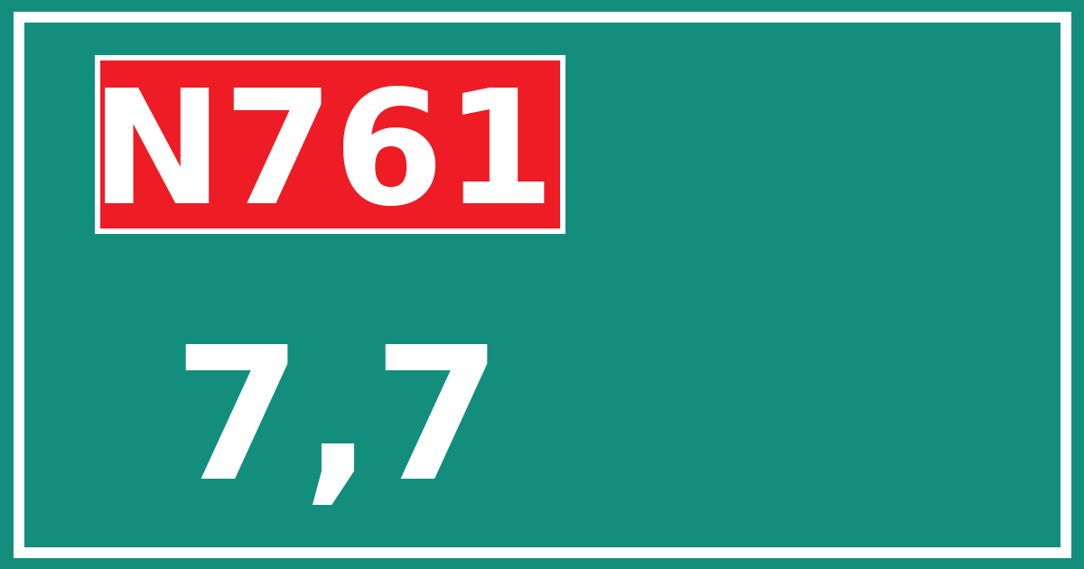 Hectometerbord N761 7,7