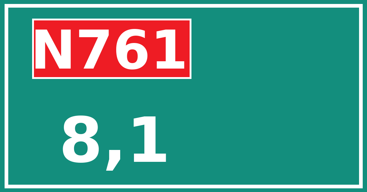 Hectometerbord N761 8,1