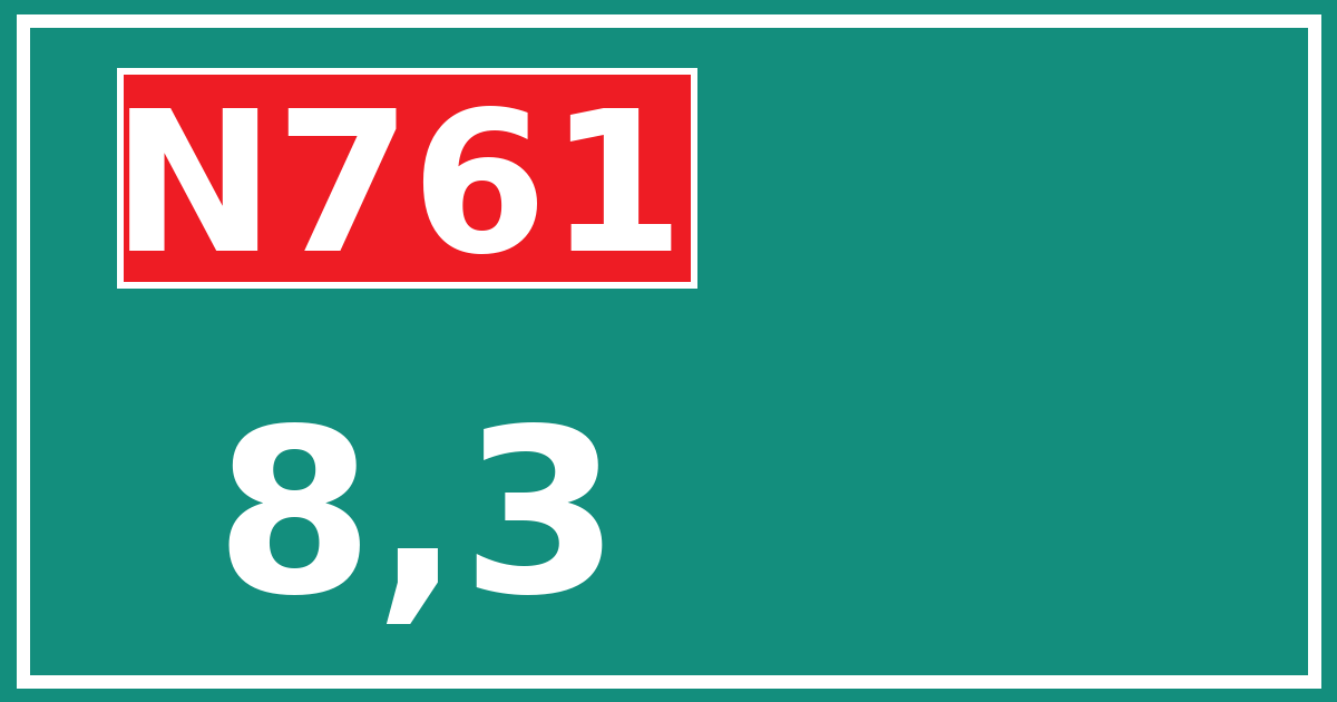 Hectometerbord N761 8,3