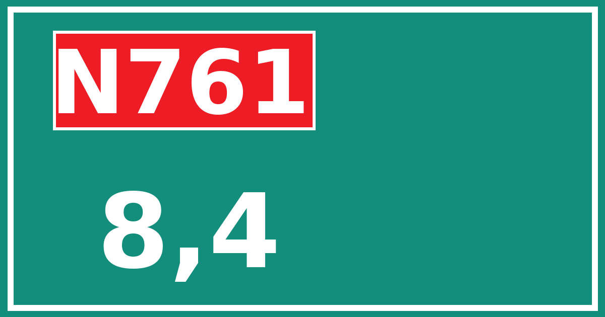 Hectometerbord N761 8,4