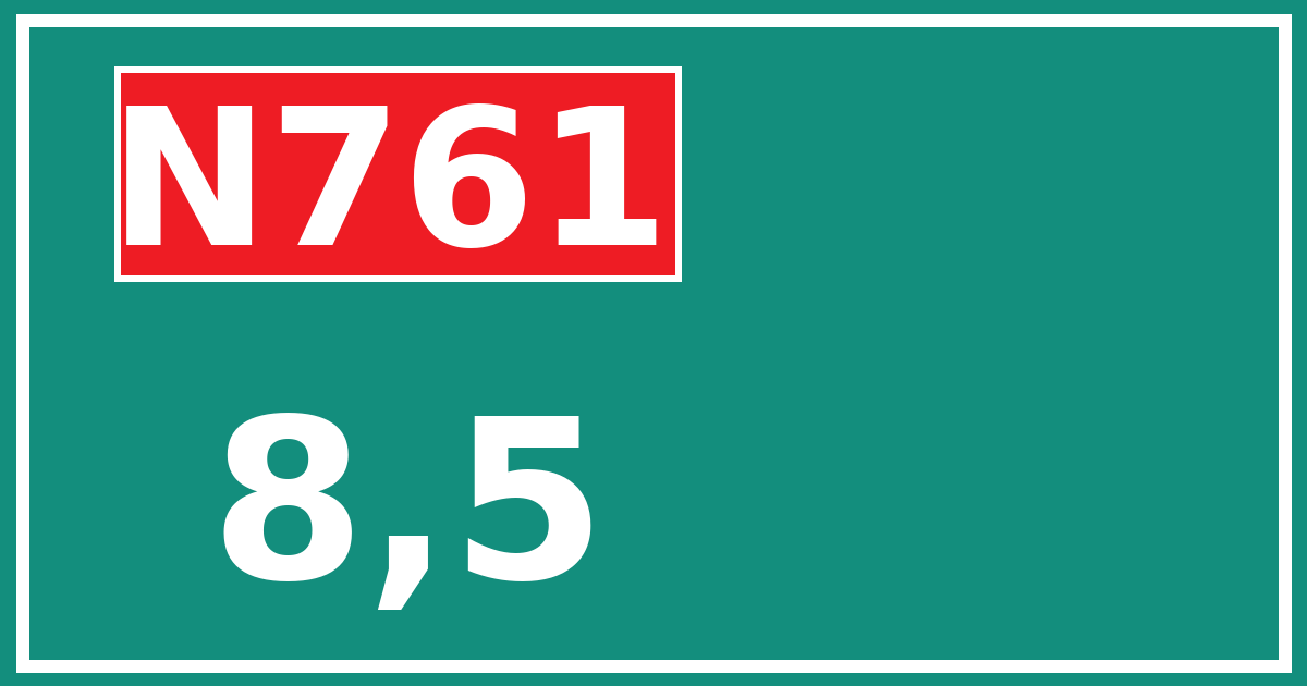 Hectometerbord N761 8,5