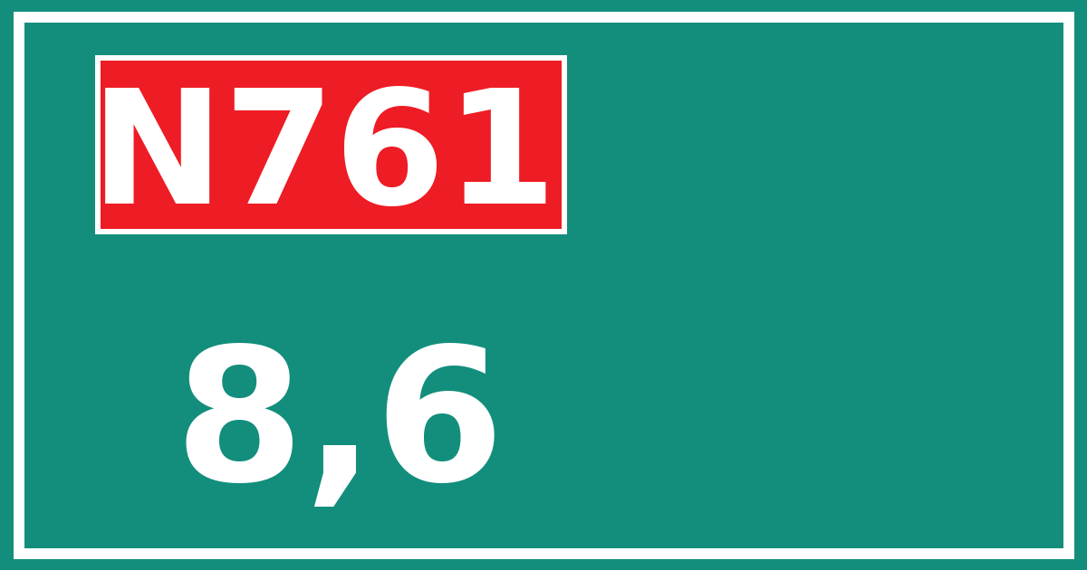 Hectometerbord N761 8,6