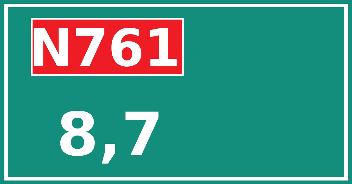 Hectometerbord N761 8,7