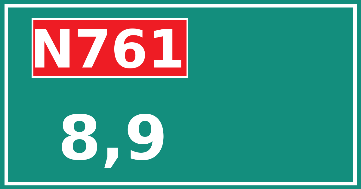 Hectometerbord N761 8,9