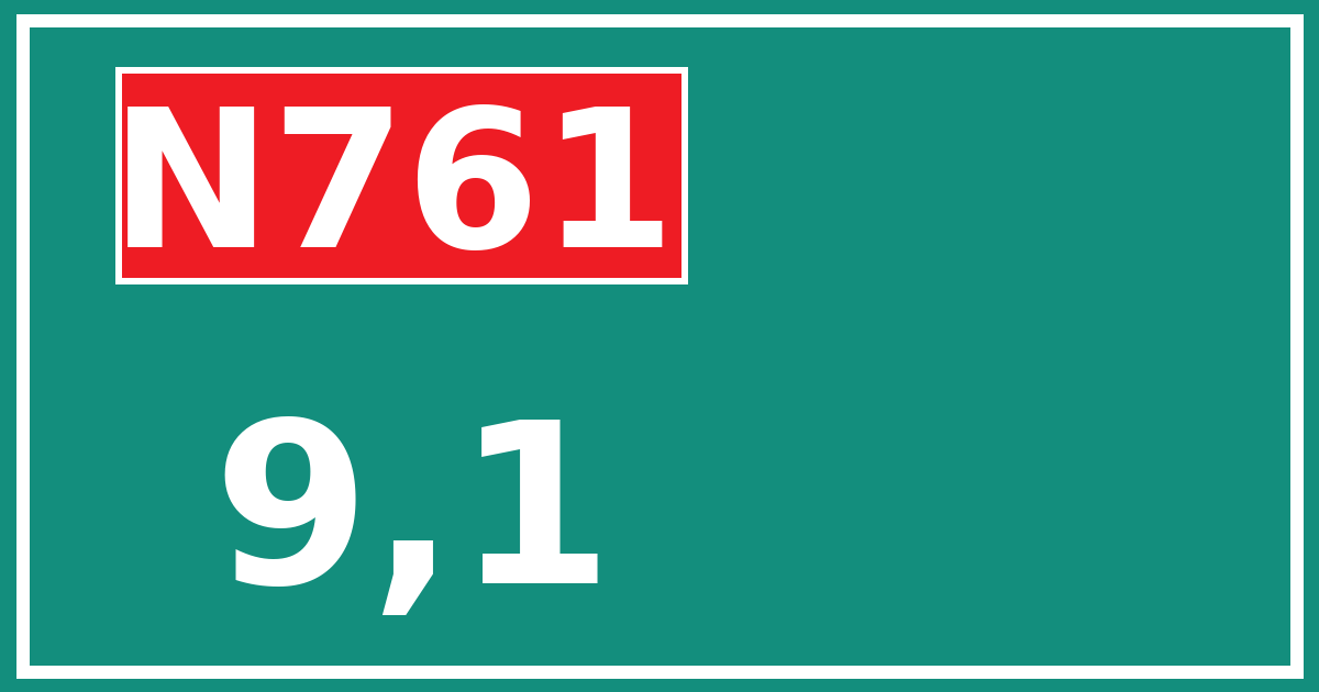 Hectometerbord N761 9,1