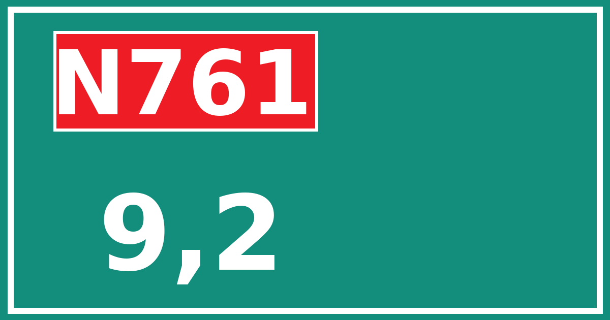 Hectometerbord N761 9,2