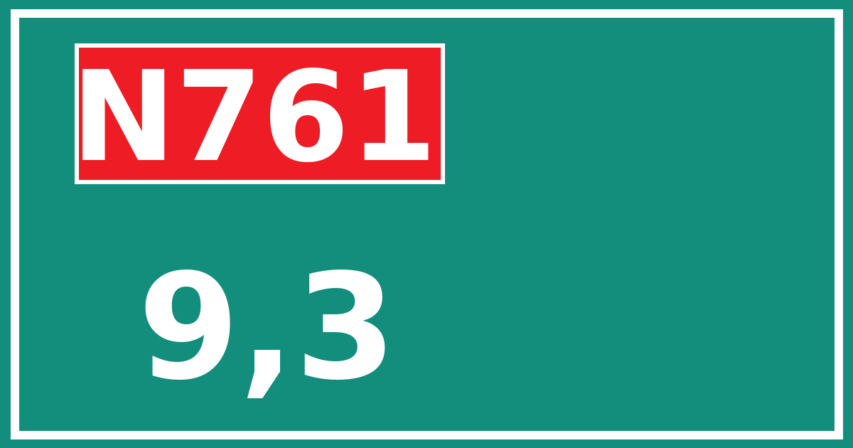 Hectometerbord N761 9,3