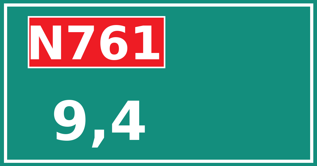 Hectometerbord N761 9,4