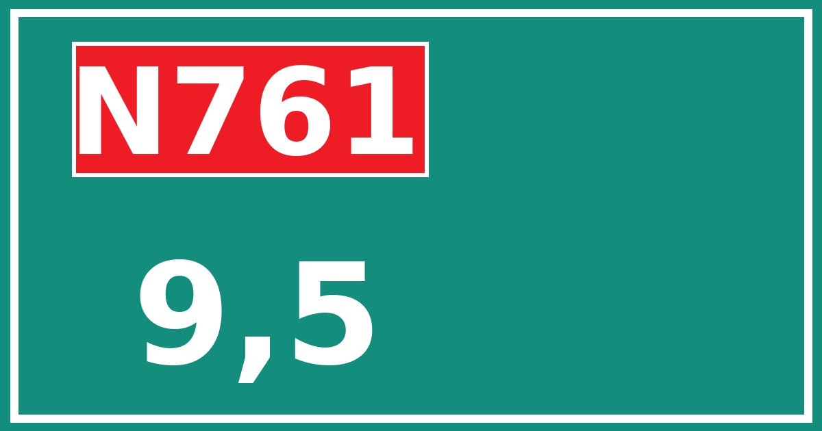 Hectometerbord N761 9,5
