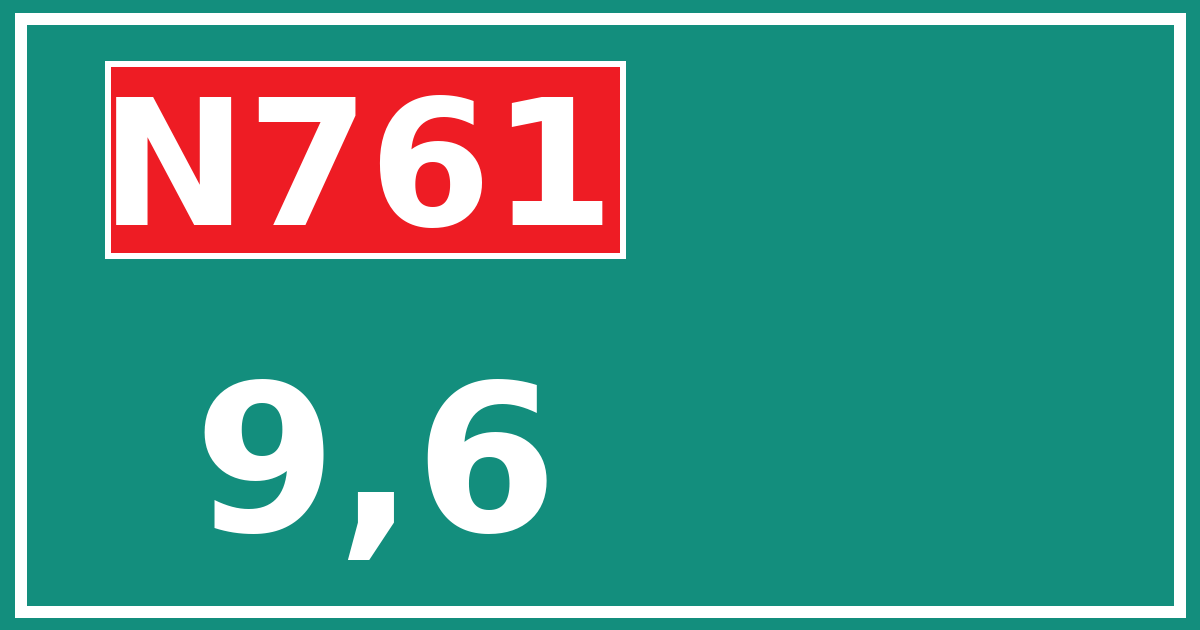 Hectometerbord N761 9,6