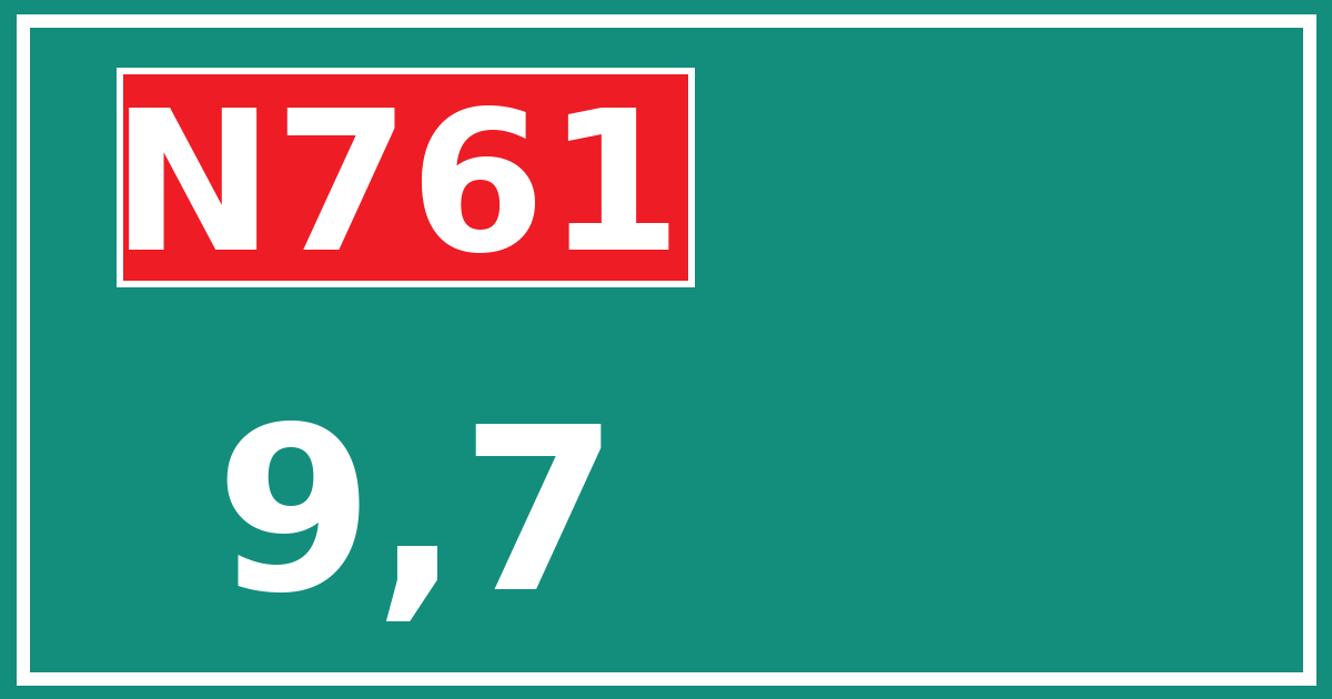 Hectometerbord N761 9,7