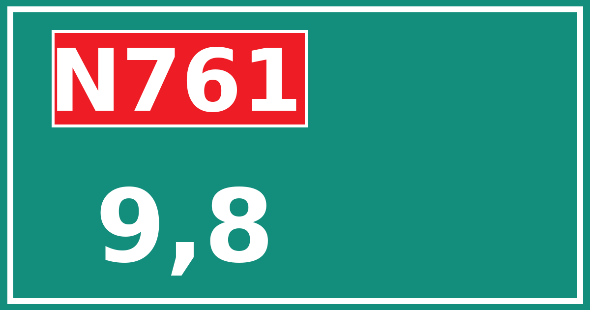 Hectometerbord N761 9,8