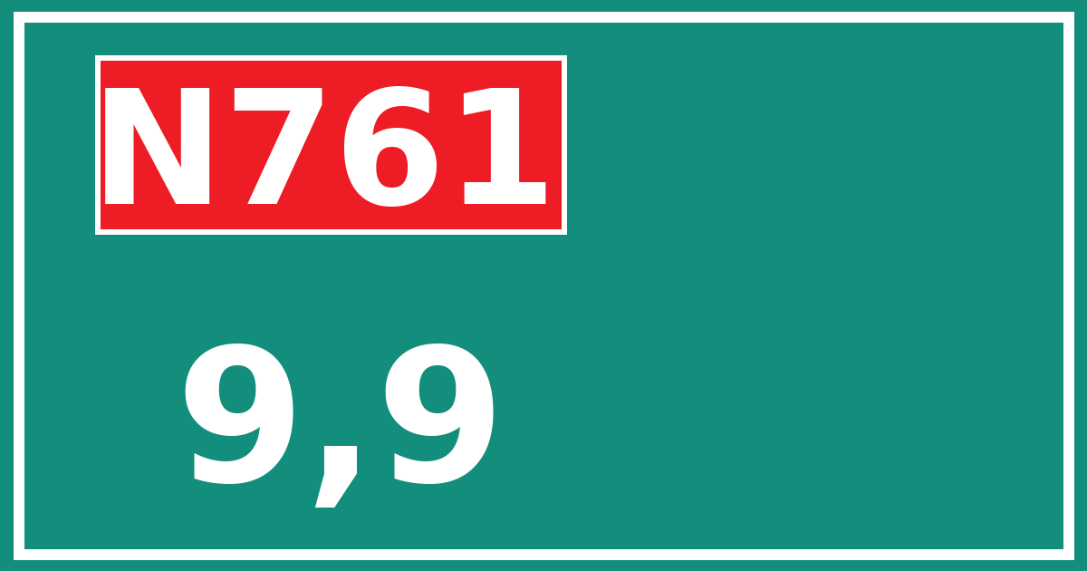 Hectometerbord N761 9,9