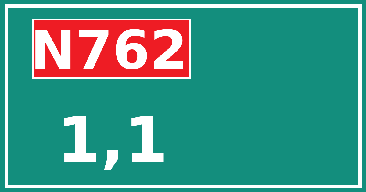 Hectometerbord N762 1,1