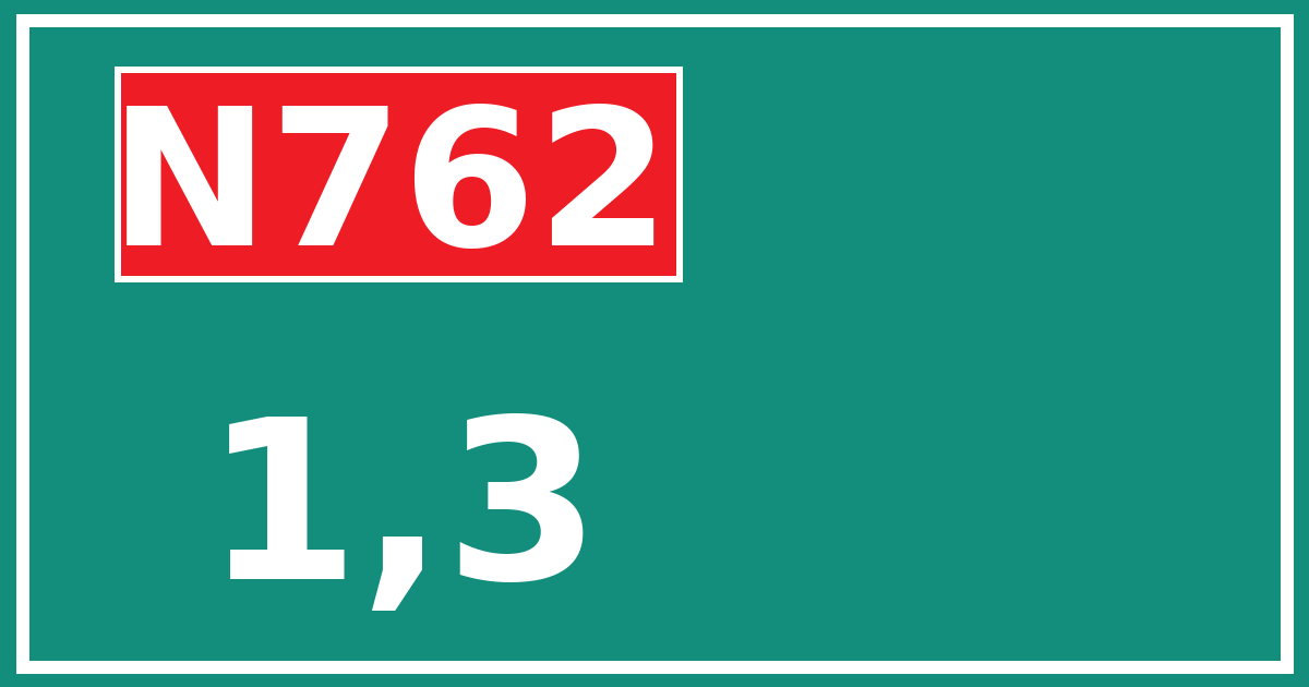 Hectometerbord N762 1,3