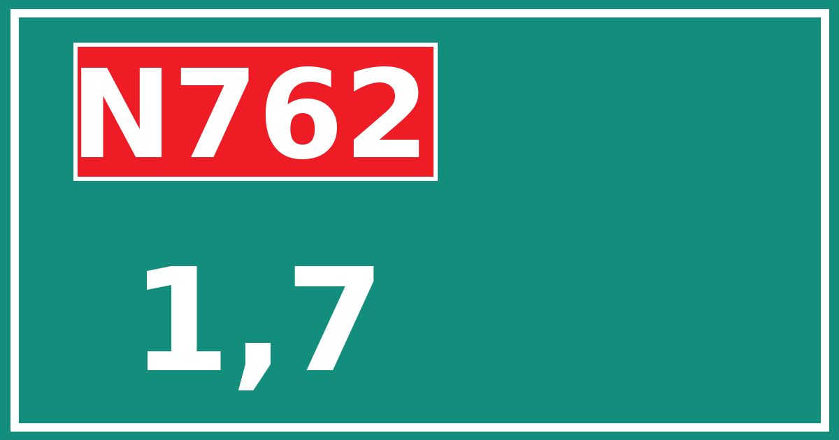 Hectometerbord N762 1,7