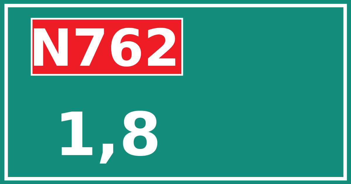 Hectometerbord N762 1,8