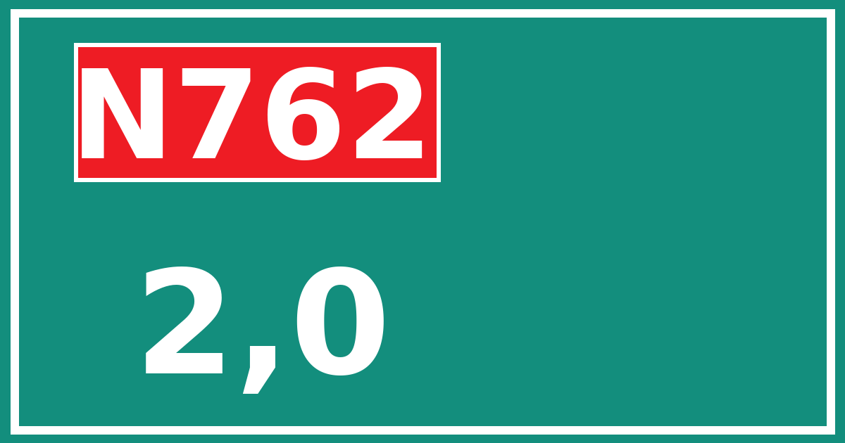 Hectometerbord N762 2,0