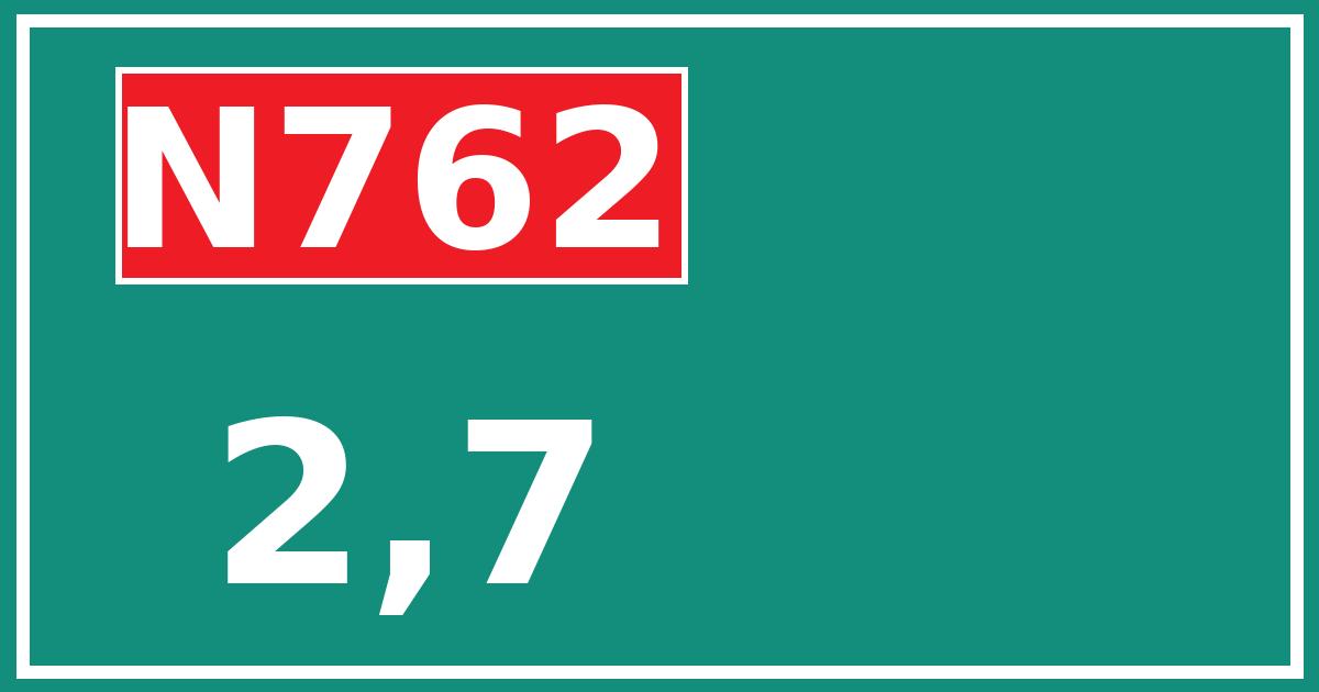 Hectometerbord N762 2,7