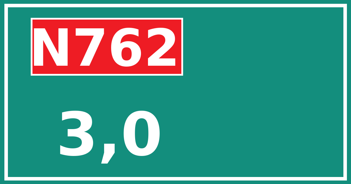 Hectometerbord N762 3,0