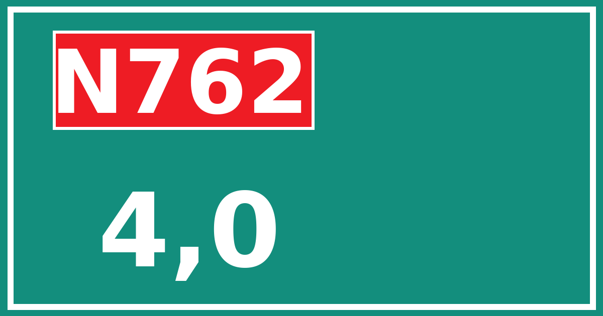 Hectometerbord N762 4,0