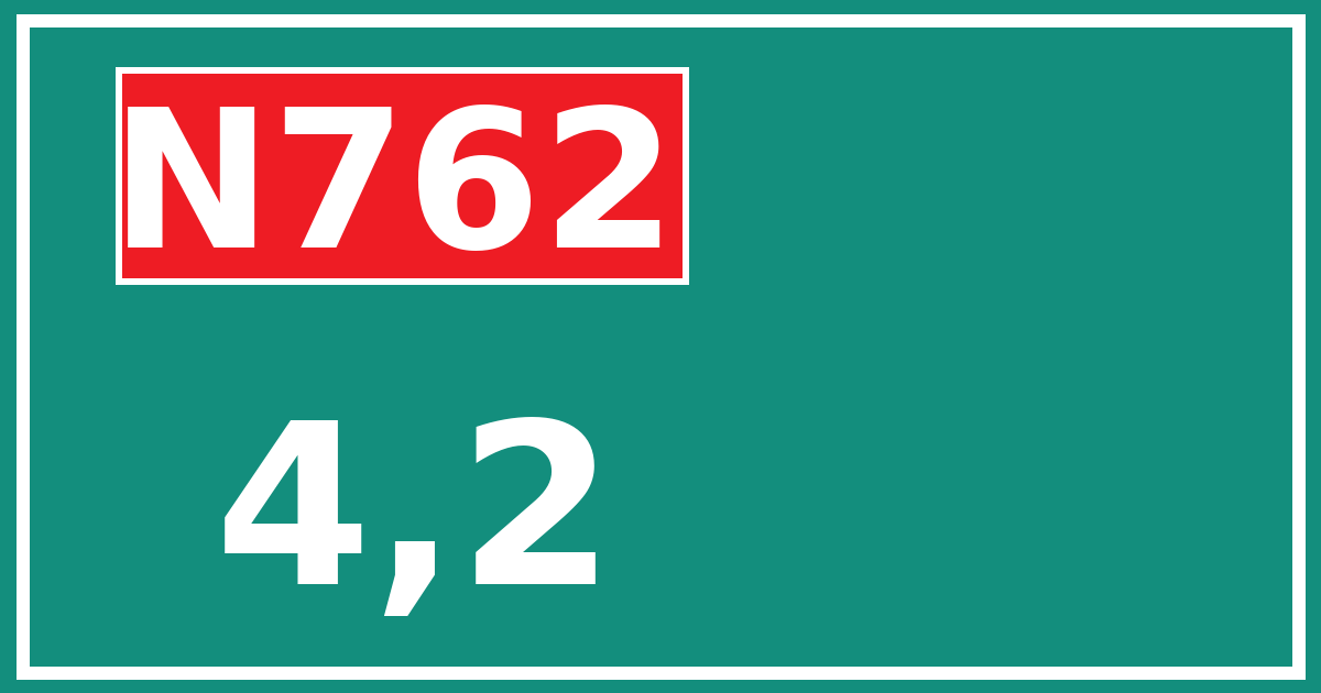 Hectometerbord N762 4,2