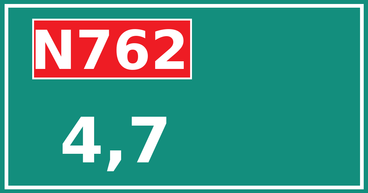 Hectometerbord N762 4,7
