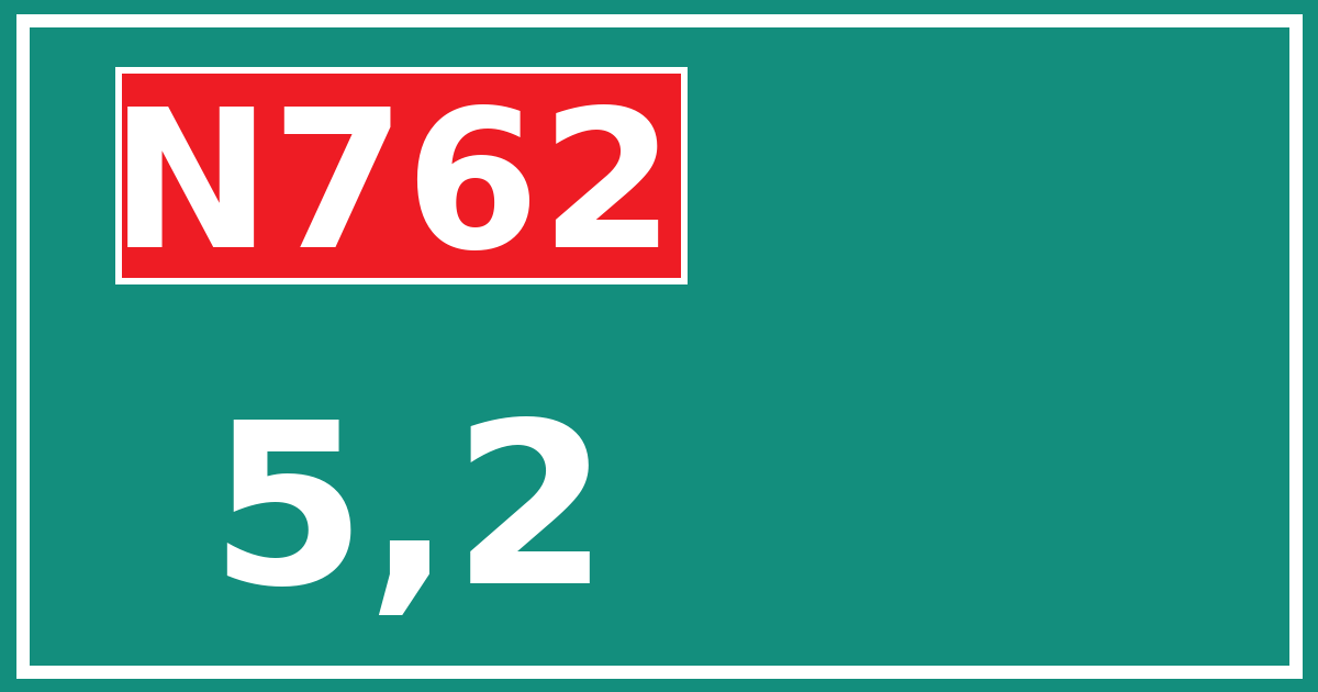 Hectometerbord N762 5,2