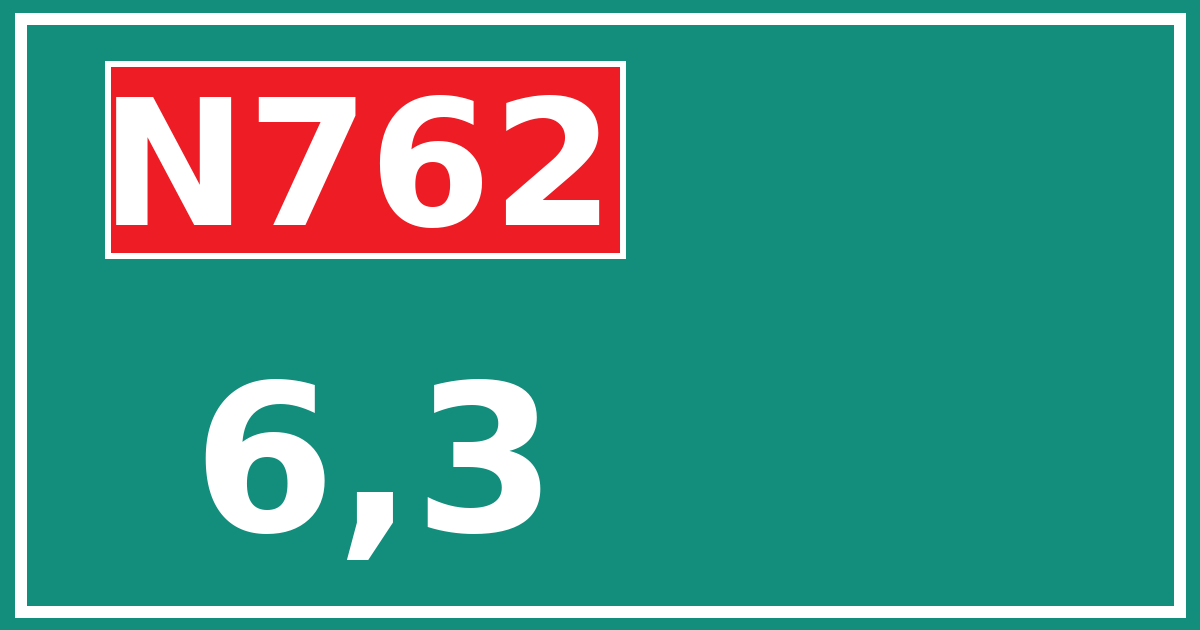 Hectometerbord N762 6,3