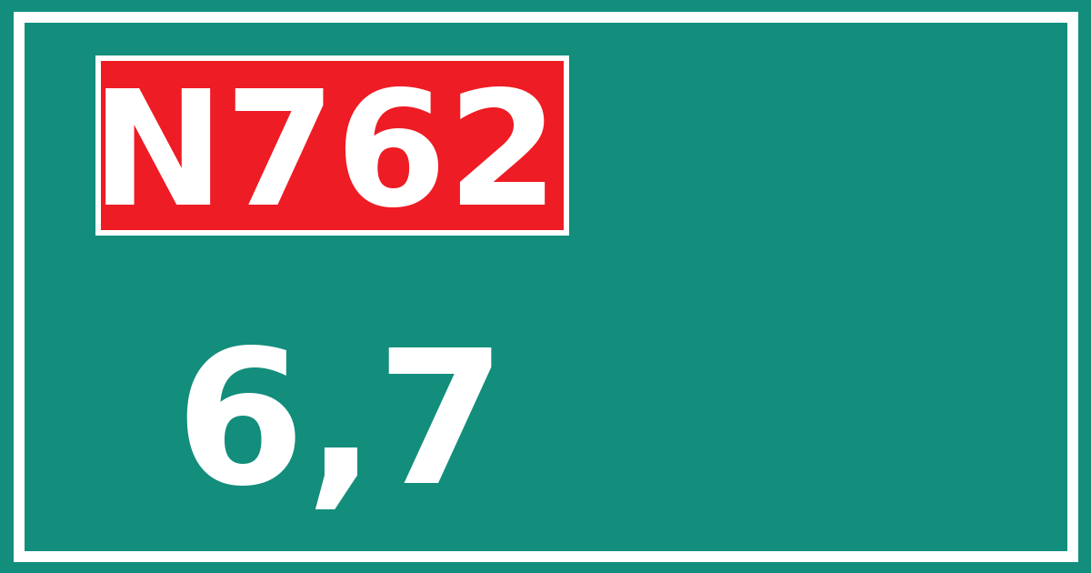 Hectometerbord N762 6,7