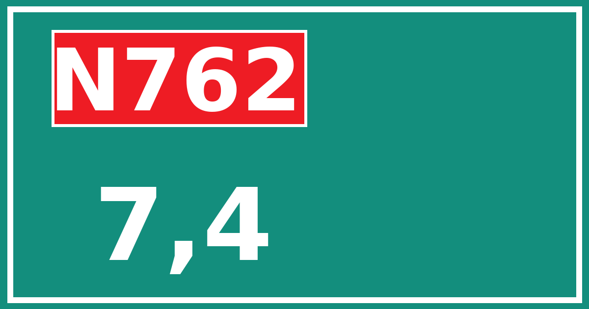 Hectometerbord N762 7,4