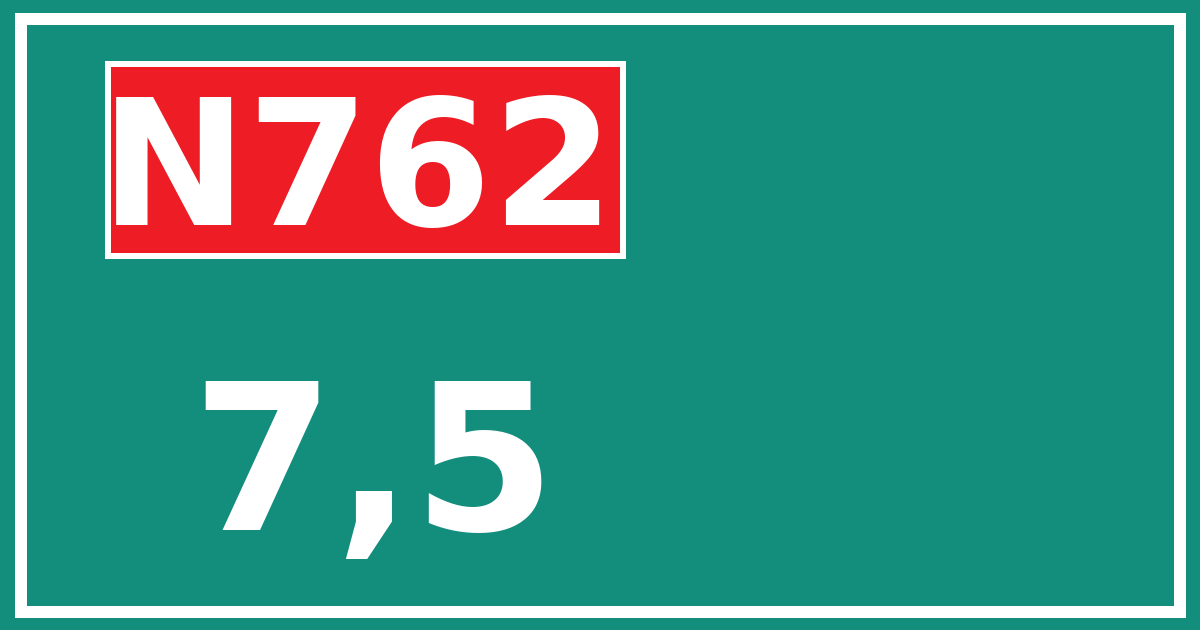 Hectometerbord N762 7,5