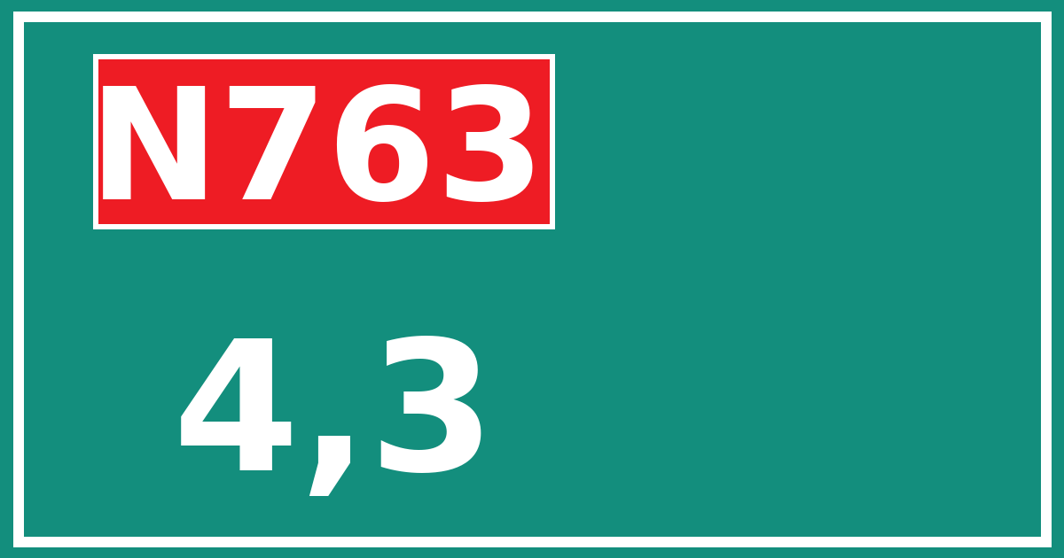Hectometerbord N763 4,3