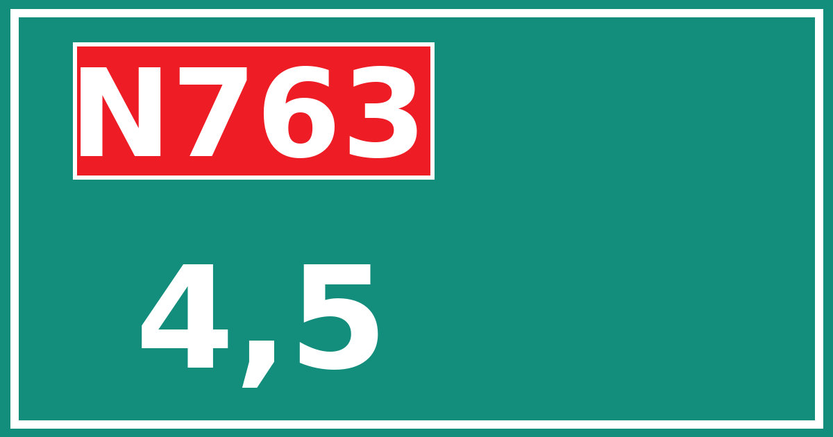 Hectometerbord N763 4,5