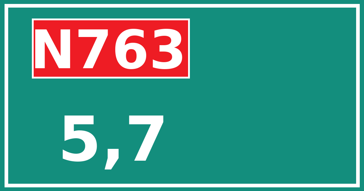 Hectometerbord N763 5,7