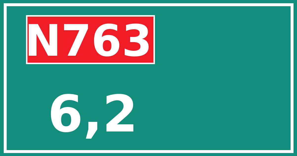 Hectometerbord N763 6,2