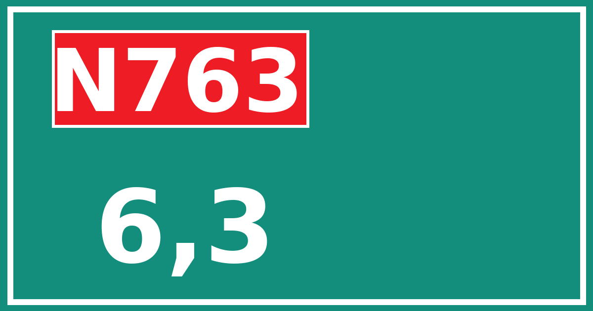 Hectometerbord N763 6,3