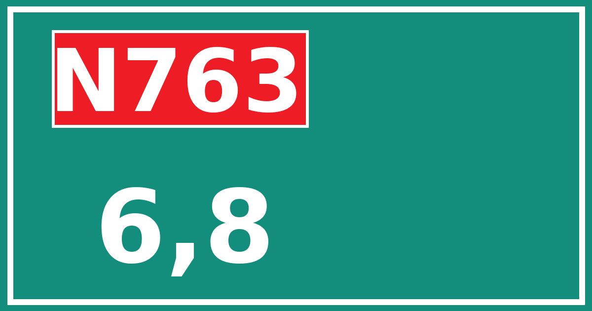 Hectometerbord N763 6,8