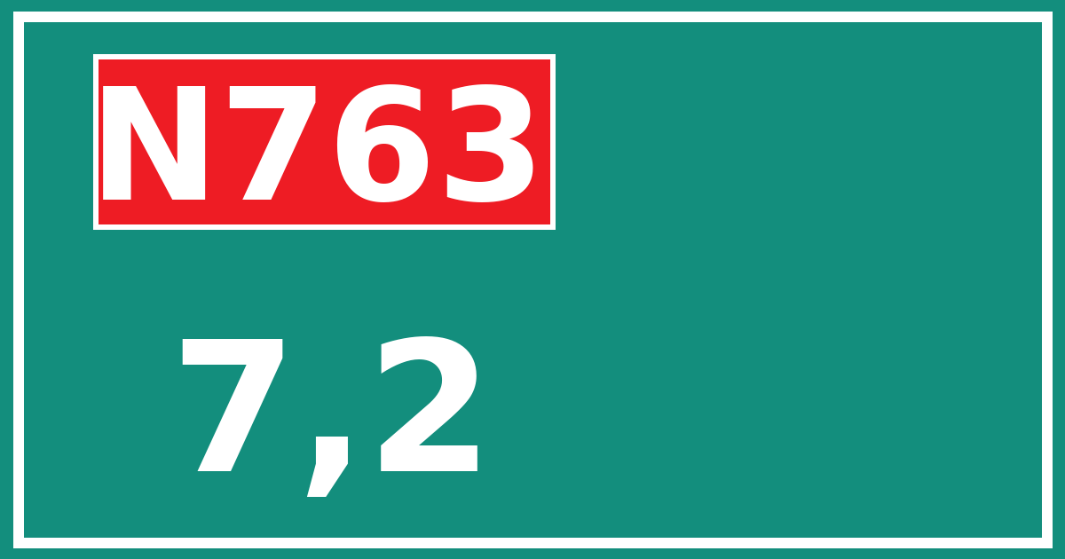 Hectometerbord N763 7,2
