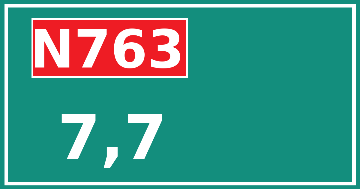 Hectometerbord N763 7,7