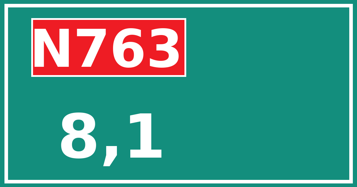 Hectometerbord N763 8,1