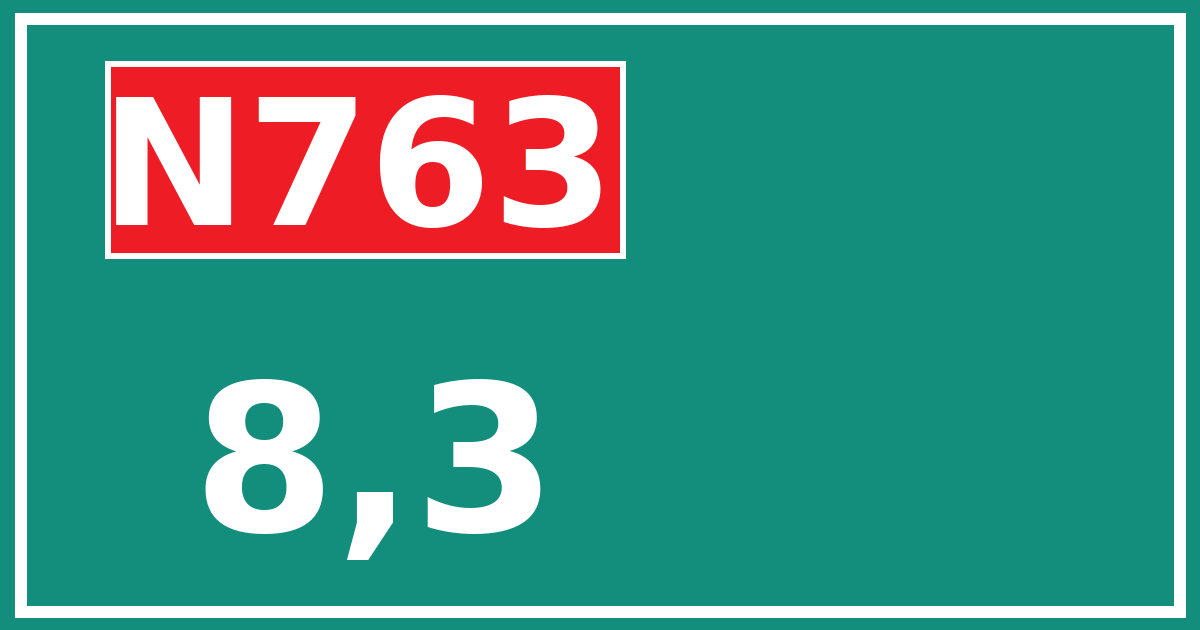 Hectometerbord N763 8,3