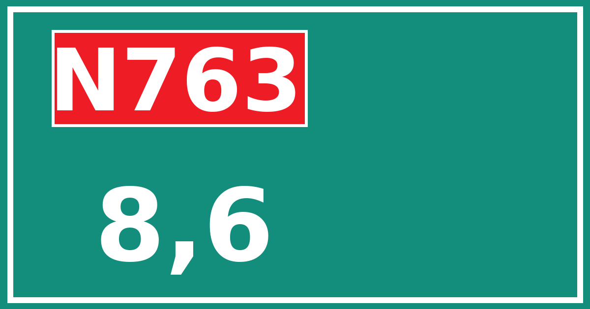 Hectometerbord N763 8,6