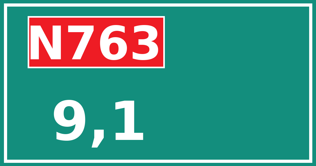Hectometerbord N763 9,1