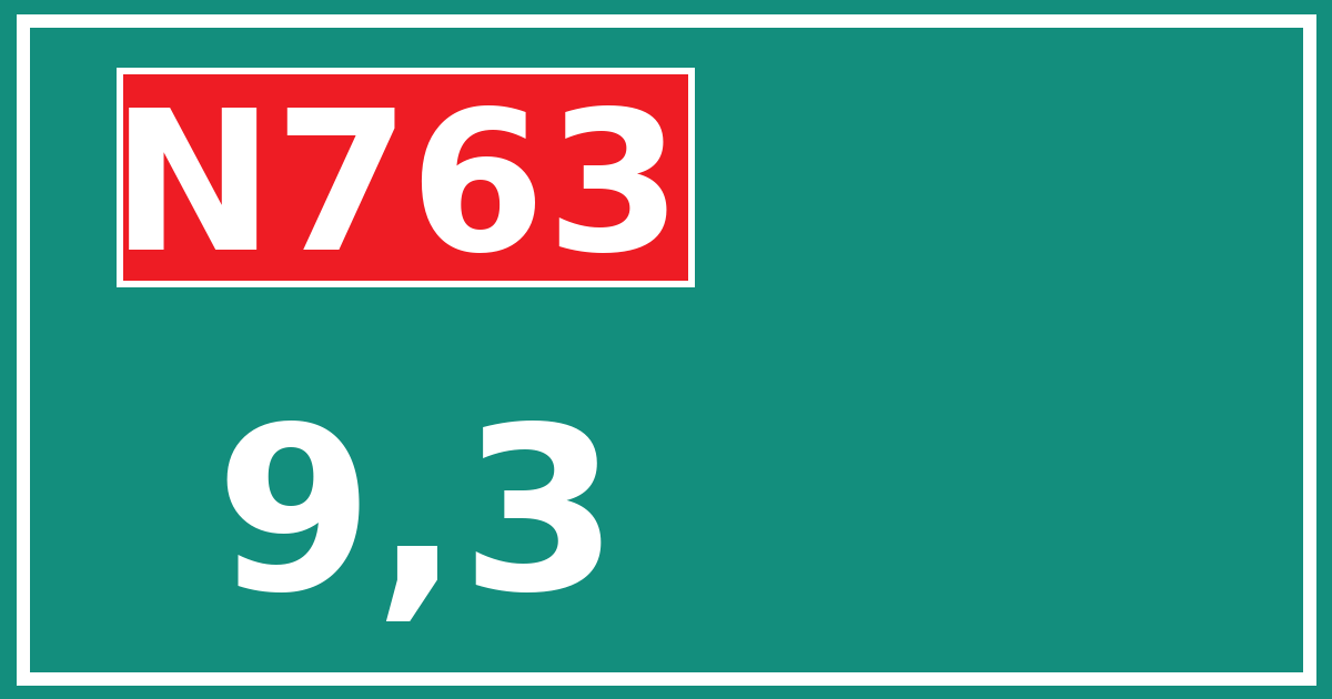 Hectometerbord N763 9,3