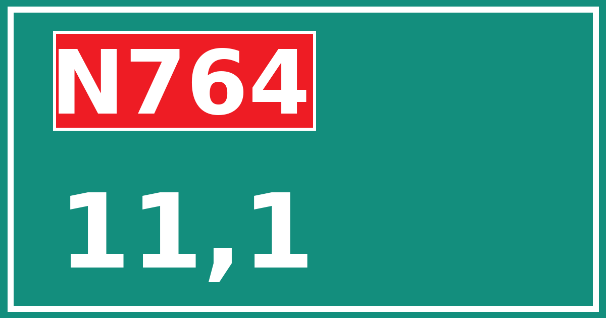 Hectometerbord N764 11,1